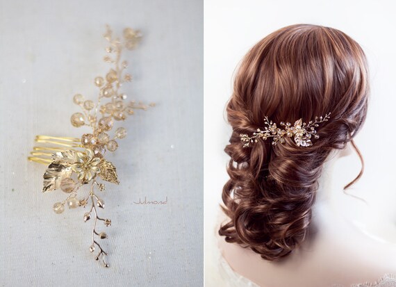 9-teiliges Set Haarkämme Mit Perlen – Goldfarben, Vintage-Look, Für Hochzeit, Ball & Festliche Anlässe
