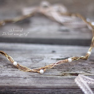 Boho bridal hair accessories | bridal hair jewels | fairy crown with pearls | wedding pearl wreath | bridal hair crown rustic goddess crown