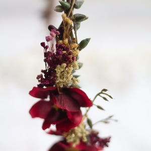 Rustic Hair Accessory with Red Roses – Wedding Flower Crown, Bridal Hairpiece, Red Rose Hair Wreath, Bridal Flower Accessory, Hair Crown image 2