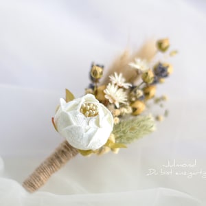 Corsage Wedding Groom Pin Ivory Flower Pin Groom Accessories Pin Flowers Flower Pin