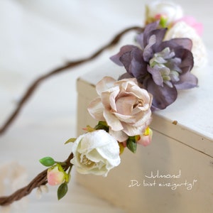 Romantischer Blumen Haarkranz . Haarschmuck Braut . Blumenkranz . fairy flower crown . wedding hair wreath . bridal flower headpiece . crown