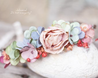 Romantischer Boho Blumenkranz | Haarband Blumen | Blumen Krone | Elfen Krone | Blumenkranz Haare | Boho Haarschmuck | Haarkranz Hochzeit