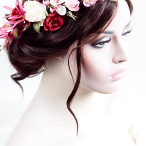 Boho Flower Crown, Bridal Headpiece, Floral Hair Piece, Wedding Hair Accessories, Boho Headband, Bridal Hair Flowers, Flower Headpiece image 15
