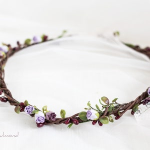 Haarschmuck Braut Blumenkranz Haare . Blumenmädchen . Elfenkrone . bridal flower crown . wedding flower headpieces . bride fairy crown Bild 1