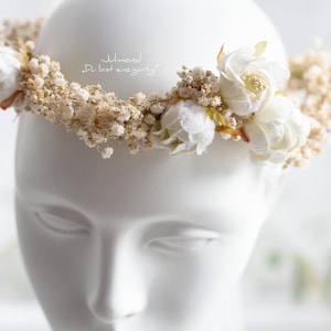 Vintage Hair Accessories Bride . Veil herb flower wreath hair . romantic bridal flower headpieces elven crown . flower headpieces fairy crown