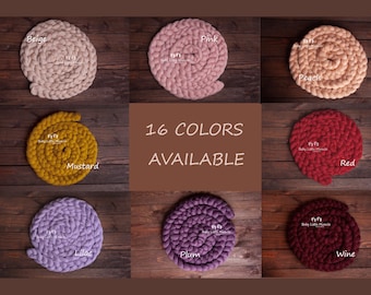 100% wool braid,  Chunky wool, Braid blanket, Photo prop, Baby photography, Newborn photo prop, Newborn props, Baby shower,