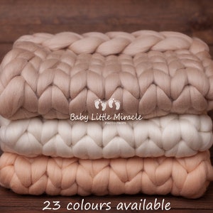 Exclusive quality chunky wool blanket, ivory blanket, photo prop, baby photography, newborn photo prop, newborn props,newborn posing