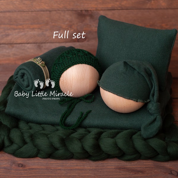 Photo props set, Newborn Photography, Photo Prop, Newborn set, Newborn photo prop, Photography, Green newborn set, Christmas photo prop