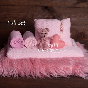 Photo props set, Newborn Photography, Photo Prop, Newborn set, Newborn photo prop, Photography, Pink newborn set, Pink backdrop, faux fur