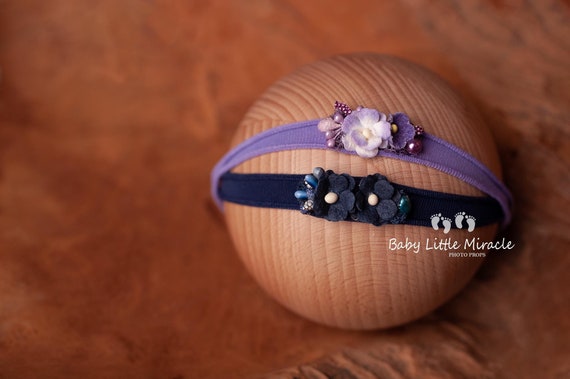 Baby headband, navy headband, denim headband, purple headband, headbands set, newborn headband, baby shower gift