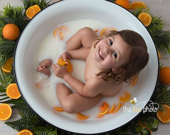 Milkbath bowl 45cm, 50cm or 60cm, bath bowl, foot bowl, pedicure bowl, Photo Prop, Newborn bowl, Newborn photo prop, metal bowl,enamel bowl