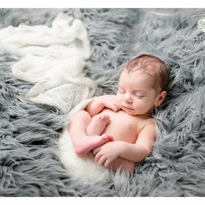 Faux fur, Newborn Photo Props, Newborn, Fabric, Blanket, Photography,Baby Props,Basket Stuffer, Beanbag fabric, Baby shower, Like flokati image 5