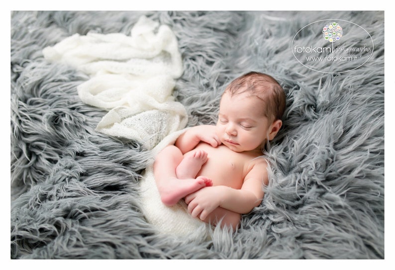 Faux fur, Newborn Photo Props, Newborn, Fabric, Blanket, Photography,Baby Props,Basket Stuffer, Beanbag fabric, Baby shower, Like flokati image 5