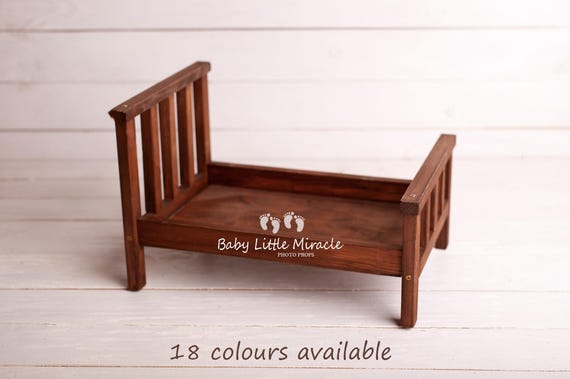 Rustic wooden bed, newborn props, bad for a doll,handmade bed, photo prop, brown bed, baby shower gift,vintage photo prop,newborn photo prop
