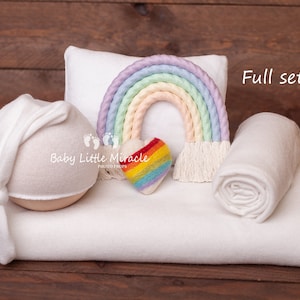 Photo props set, Newborn Photography, Photo Prop, Newborn set, Newborn photo prop,Photography, Rainbow newborn set, Ivory photo prop