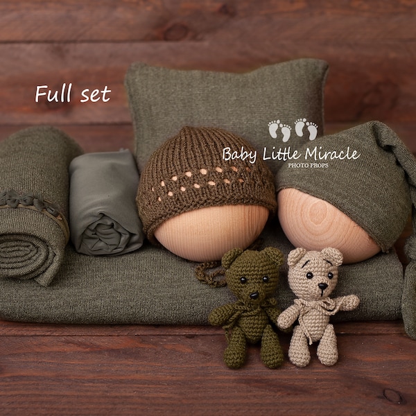 Khaki newborn set, Photo props set, Newborn Photography, Photo Prop, Newborn set, Newborn photo prop, Photography, Newborn set, Baby shower