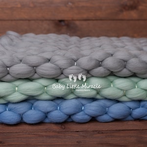 Chunky wool blanket, mint blanket, photo prop, baby photography, newborn photo prop, newborn props, newborn posing, newborn blanket, baby