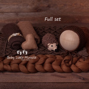 Photo props set, newborn photography, brown newborn set, photo prop, newborn set, newborn photo prop, photography, newborn set in brown,wrap