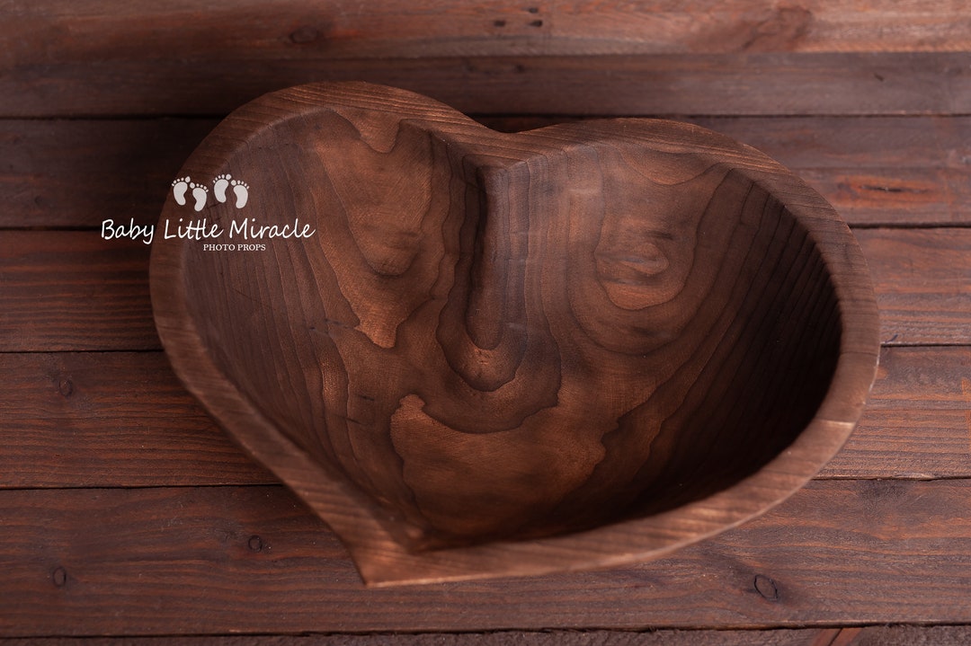 Unique Heart Bowl, Wooden Heart Bowl, Natural Wooden Bowl, Newborn