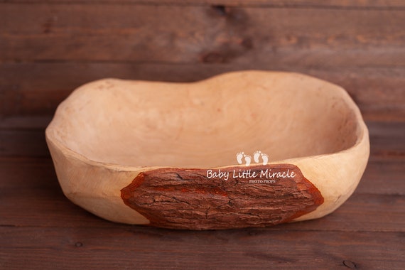 Big unique wooden bowl, carved bowl, photo prop, newborn photo prop, baby photography, rustic wooden bowl, vintage wooden bowl, kitchen bowl