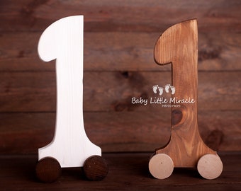 Wooden one on wheels, Photo prop for first birthday, Number one, Smash cake,  Birthday photo prop, Photo prop, Baby photo