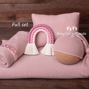 Photo props set, newborn photography, photo prop, newborn pink set, newborn photo prop,photography, rainbow newborn set, pink photo prop