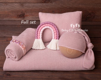 Photo props set, newborn photography, photo prop, newborn pink set, newborn photo prop,photography, rainbow newborn set, pink photo prop