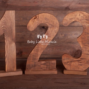 Dígitos de madera grandes de 30 cm, accesorio fotográfico para el primer cumpleaños, número uno, smash cake, número 1, 2, 3, accesorio fotográfico de cumpleaños, accesorio fotográfico, foto de bebé