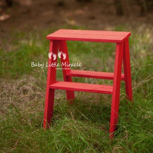 Christmas Wooden ladder, photo prop, Sitters prop, Wooden stool, Brown ladder, Little lader, Baby photography prop, brown ladder