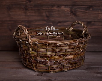 Fotografía de recién nacidos, nido de madera, nido de búho, accesorio fotográfico, canasta para recién nacidos, nido para recién nacidos, canasta de ramitas, accesorio para recién nacidos, fotografía, accesorio vintage