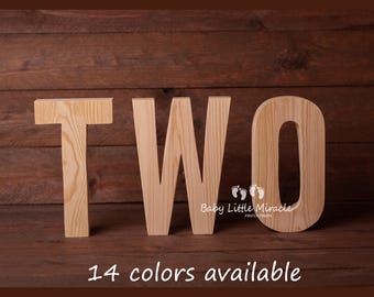 21cm wooden TWO, photo prop for birthday, number two, smash cake, wooden sign two, birthday photo prop, photo prop, baby photo , wooden two