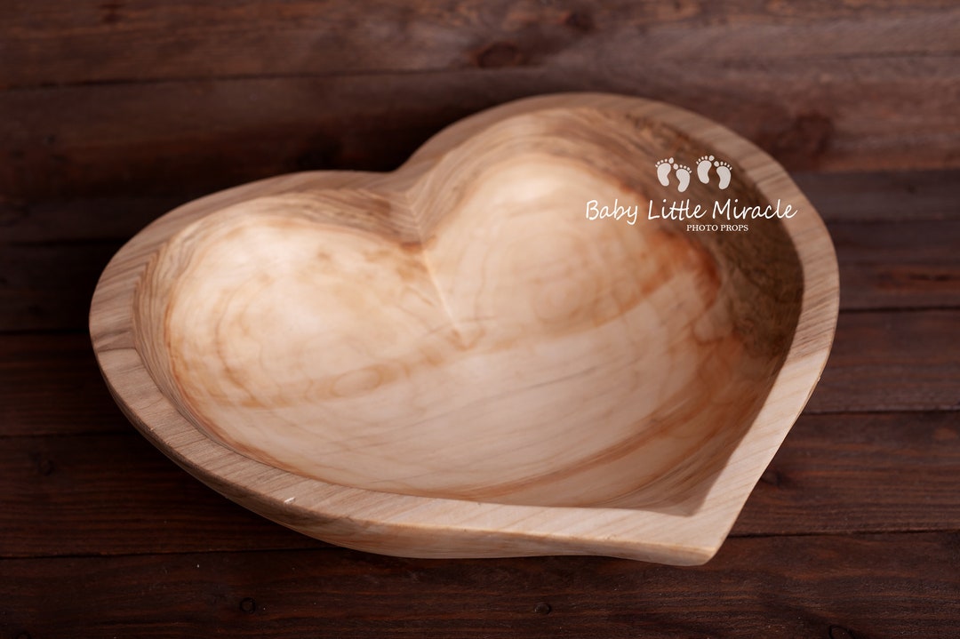 Heart Bowl, Rustic Wooden Heart Bowl, Natural Wooden Bowl, Newborn