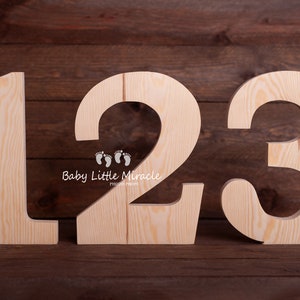 Dígitos de madera grandes de 25 cm, accesorio fotográfico para el primer cumpleaños, número uno, smash cake, número 1, 2, 3, accesorio fotográfico de cumpleaños, accesorio fotográfico, foto de bebé