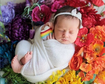 Rainbow heart, Rainbow photo prop, Rainbow newborn, Newborn photo props, Photo prop, Felted heart, Needle Felted Hearts, Newborn Photography