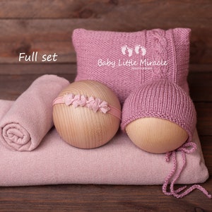 Newborn pink set, newborn photography set, photo prop, set for girls, newborn photo prop, pink newborn set, Vintage photo set, baby shower