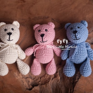 Newborn toy, Newborn teddy, Photo prop, Photography prop, Baby shower gift,  Knitted teddy, Newborn photo prop,  Small teddy