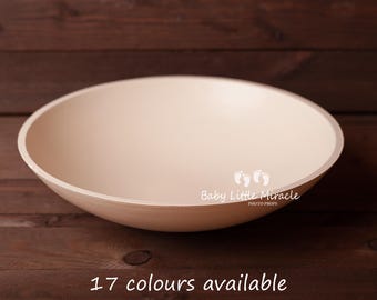 44cm wooden bowl, vintage tube, photo prop, newborn photo prop, baby bowl
