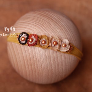 Mustard headband, baby photo prop, baby headband, photo prop, newborn headband, newborn tieback, baby shower gift, mustard newborn headband