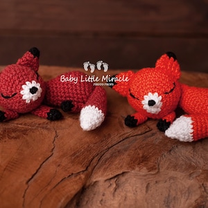 Newborn toy, Newborn fox, Fox photo prop, Photography prop, Baby shower gift,  Knitted fox, Newborn photo prop, Cooper fox, Knitted fox
