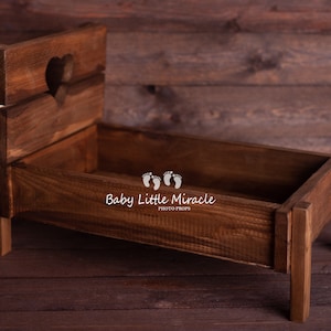 Rustic wooden bed, Newborn props, Handmade bed, photo prop, Doll bed, Vintage bed, Baby shower gift, vintage photo prop,Newborn photo prop