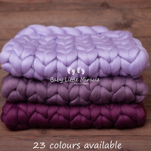 Couverture en laine épaisse de qualité exclusive 35 x 45 cm, couverture lilas, accessoire photo, photographie de bébé, accessoire photo nouveau-né, accessoires nouveau-né, couverture nouveau-né