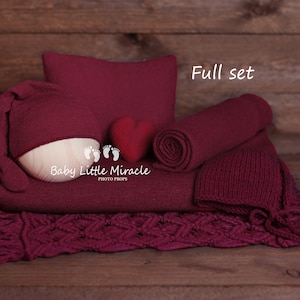 Photo props set, Newborn Photography, Photo Prop, Newborn set, Newborn photo prop, Photography, Red newborn set,Christmas photo prop