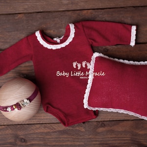 Newborn Christmas outfit, newborn Christmas set, newborn body, newborn photo prop, newborn wine set, photo prop,vintage baby,Christmas baby