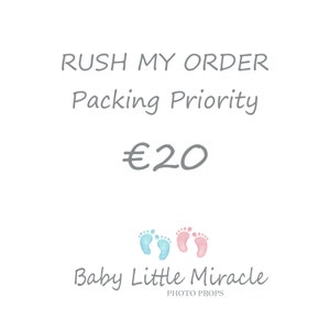 Rush my order, Babylittlemiracle photo prop, newborn photo props, priority packing