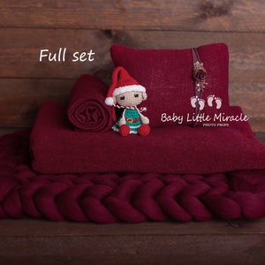 Photo props set, Christmas set, Newborn Photography, Photo Prop, Newborn set, Newborn photo prop,Photography, Claret newborn set, Photo prop