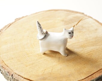 Vintage Chat Anneau Porte Argent Bague Arbre Porte Bijoux De Etsy