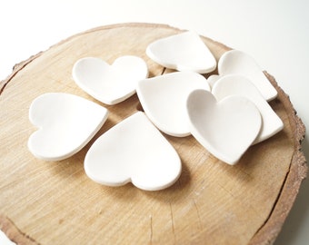 Wedding Favors, Cheap Wedding Favor, favors heart, Ceramic Hearts, White Hearts, Rustic Heart, Heart plate, Gift for guestes, Ready to Ship
