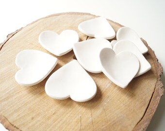 Wedding Favors, Cheap Wedding Favor, favors heart, Ceramic Hearts, White Hearts, Rustic Heart, Heart plate, Gift for guestes, Ready to Ship