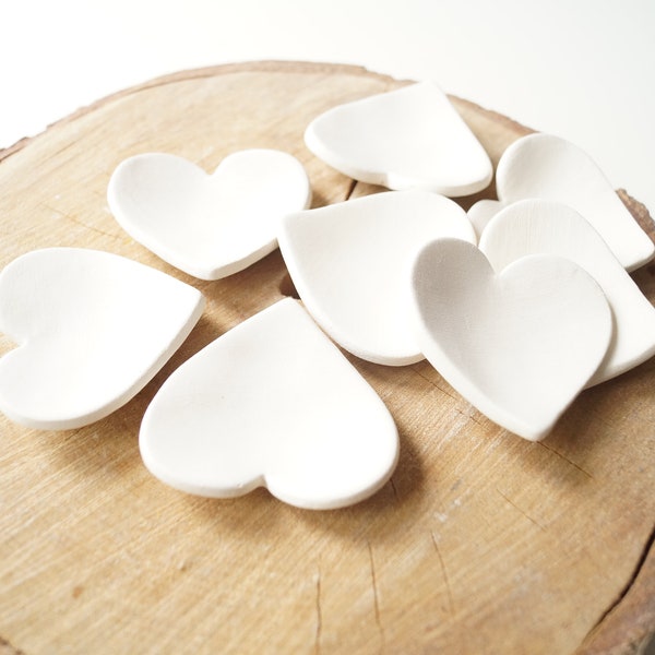 Wedding Favors, Cheap Wedding Favor, favors heart, Ceramic Hearts, White Hearts, Rustic Heart, Heart plate, Gift for guestes, Ready to Ship