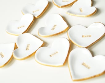 Wedding Favors for Guest, LOVE heart decorations, White Heart bowl, Ceramic love Heart, ceramic favor, wedding party gift Wedding Favors